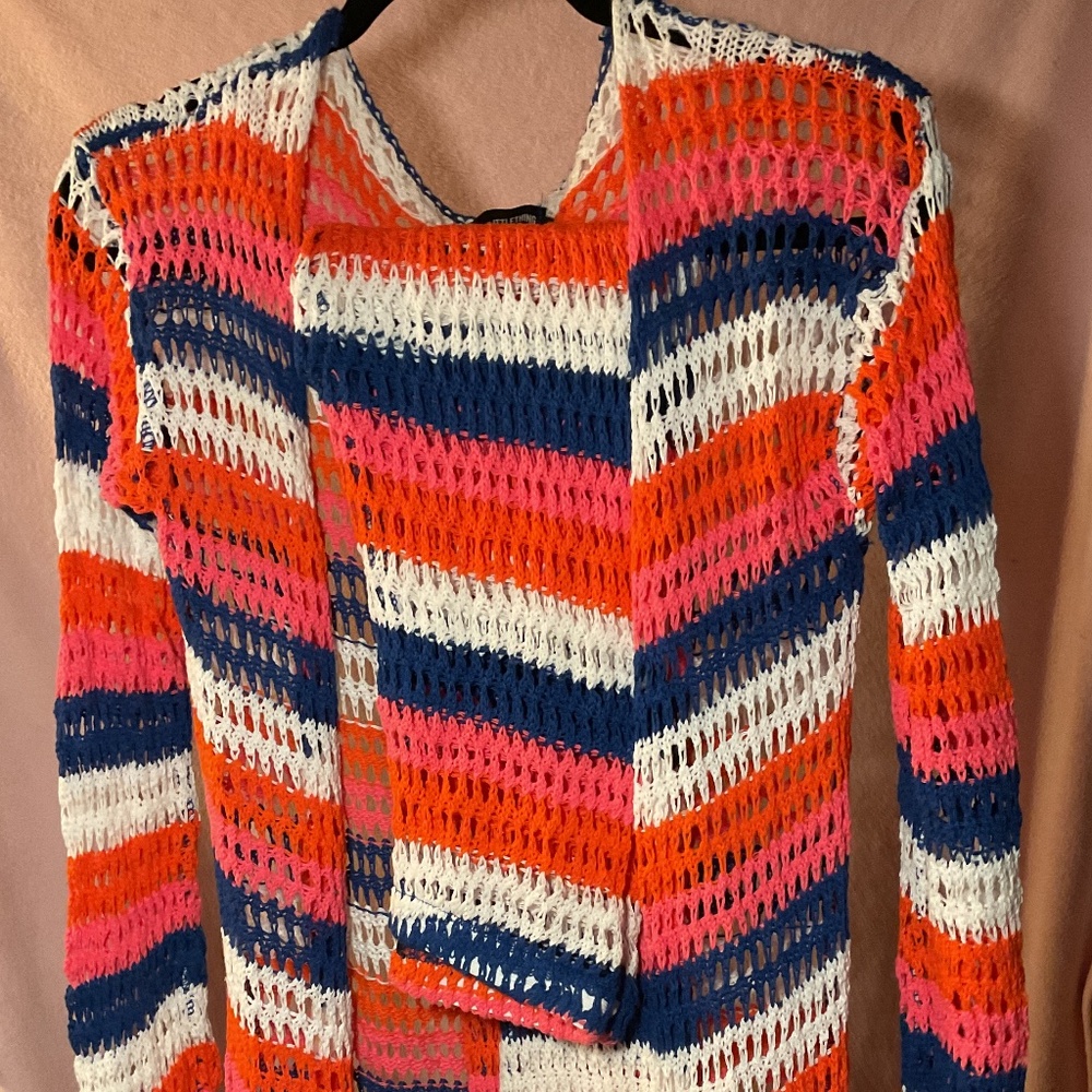 Pretty Little Thing crotchet maxi cardigan and pants set